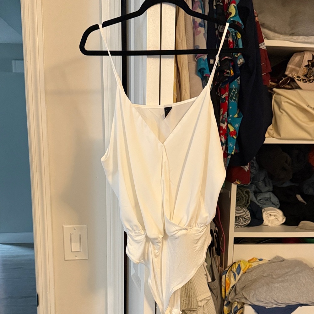 SHEIN Curve White Blouse bodysuit